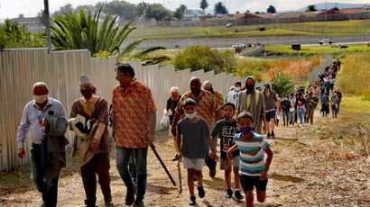 Resistance walk along Liesbeek River against new Amazon development